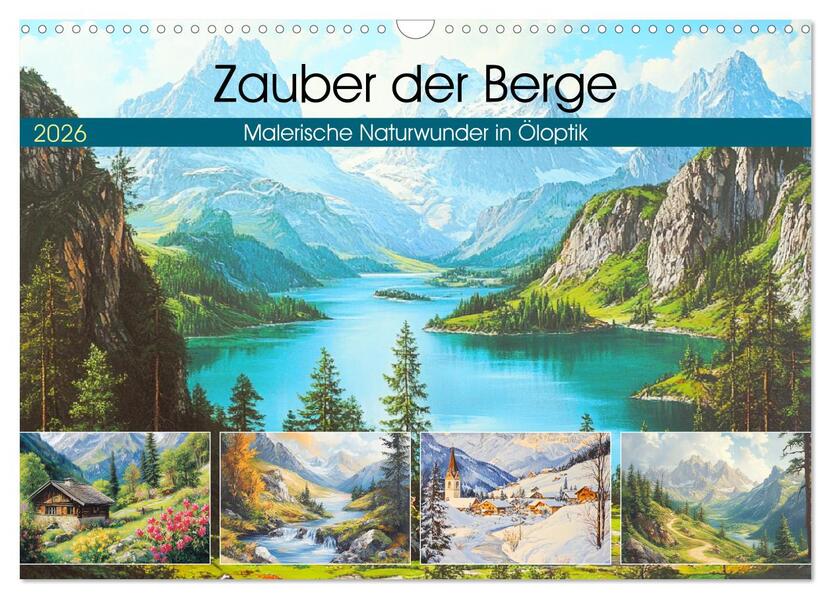Zauber der Berge. Malerische Naturwunder in Öloptik (Wandkalender 2026 DIN A3 quer) CALVENDO Monatskalender
