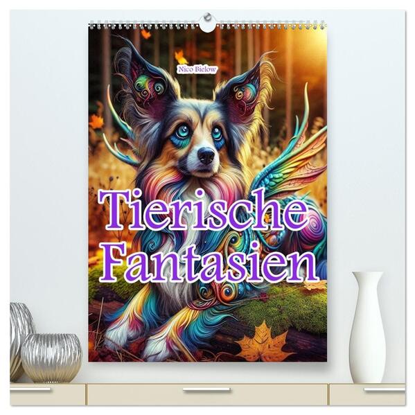 Tierische Fantasien (hochwertiger Premium Wandkalender 2026 DIN A2 hoch) Kunstdruck in Hochglanz