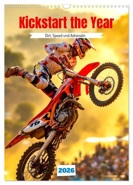Kickstart the Year - Dirt Speed und Adrenalin (Wandkalender 2026 DIN A3 hoch) CALVENDO Monatskalender