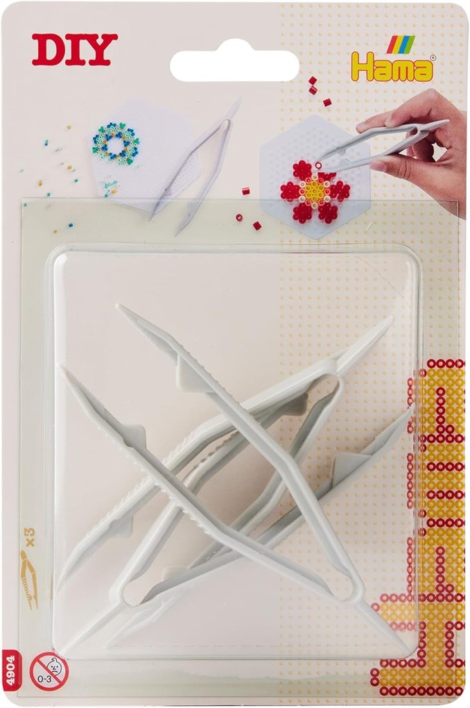 Hama 4904 - Pinzetten 3 Stück Kunststoff Bastelzubehör für Bügelperlen