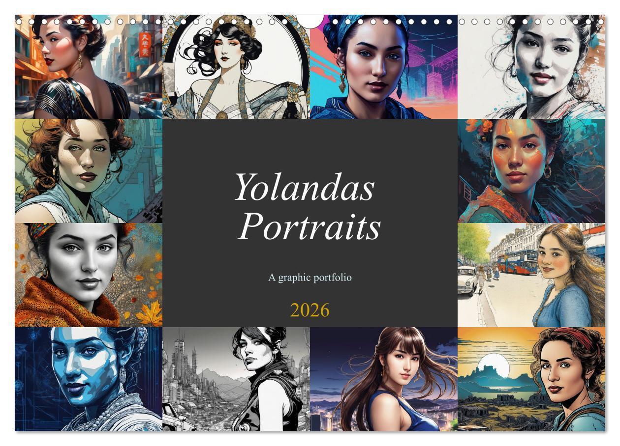 Yolanda's portraits a graphic portfolio (Wall Calendar 2026 DIN A3 landscape) CALVENDO 12 Month Wall Calendar