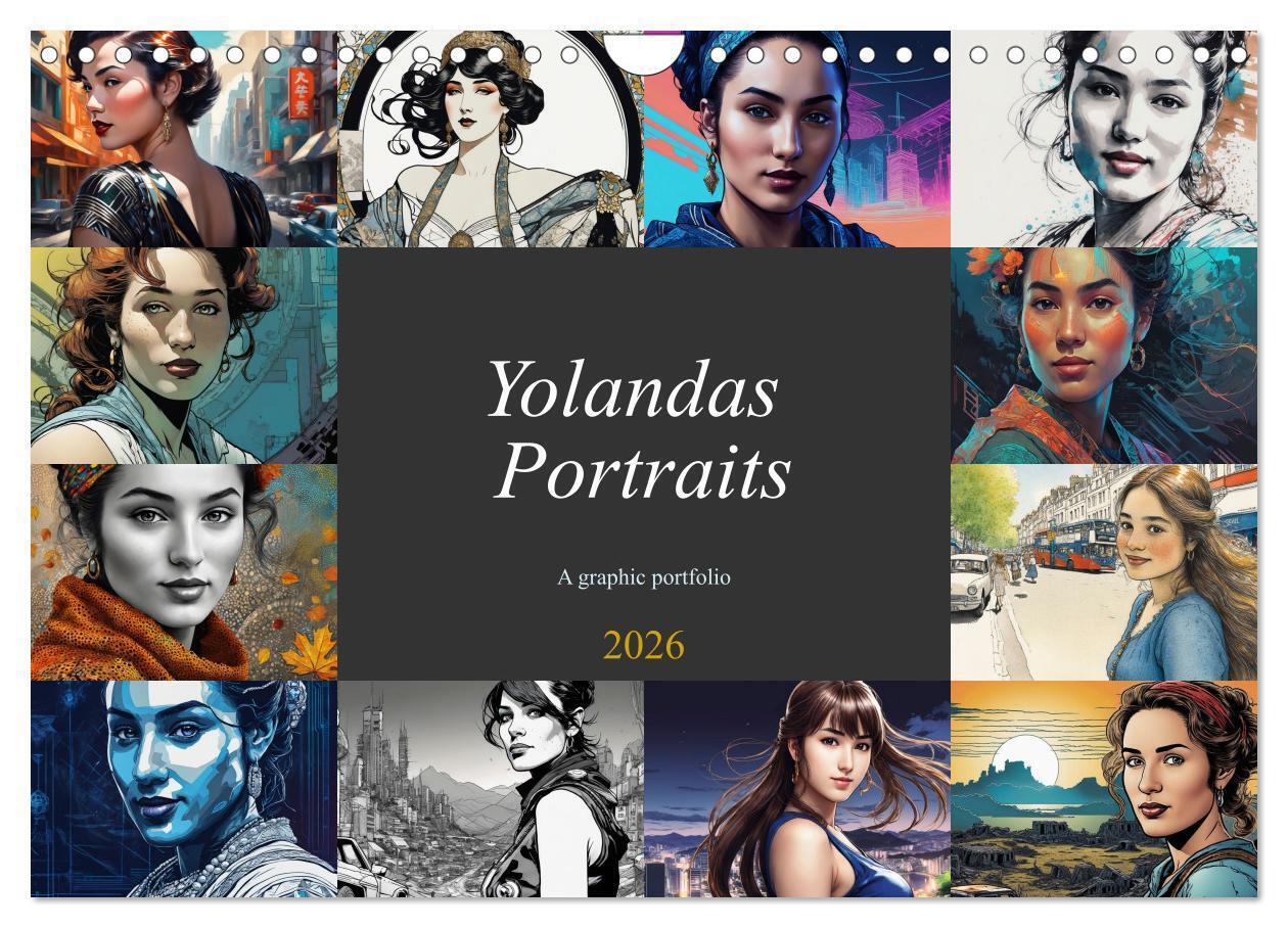 Yolanda's portraits a graphic portfolio (Wall Calendar 2026 DIN A4 landscape) CALVENDO 12 Month Wall Calendar