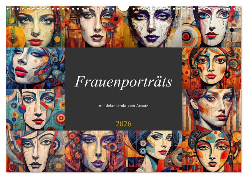 Frauenporträts mit dekonstruktivem Ansatz (Wandkalender 2026 DIN A3 quer) CALVENDO Monatskalender