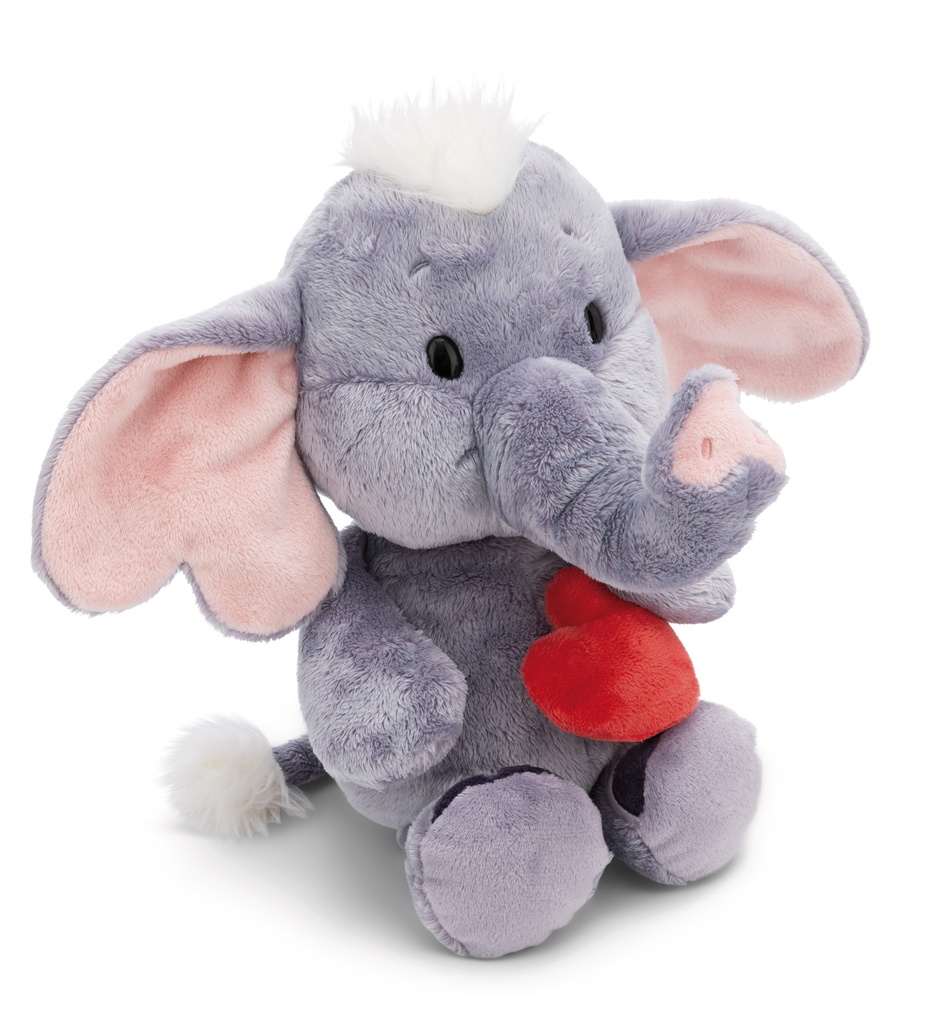 NICI - Kuscheltier Love Elefant mit Magnet Herz dunkelgrau 23cm schlenkernd GREEN