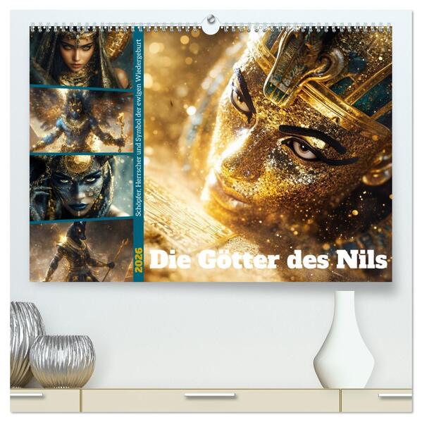Die Götter des Nils (hochwertiger Premium Wandkalender 2026 DIN A2 quer) Kunstdruck in Hochglanz