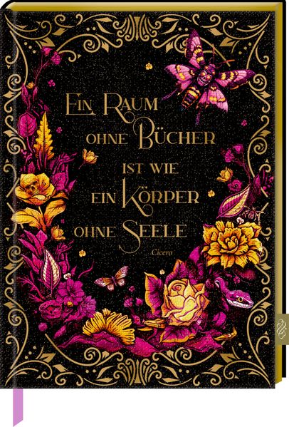 Notizbuch mit glitzerndem Stoffeinband