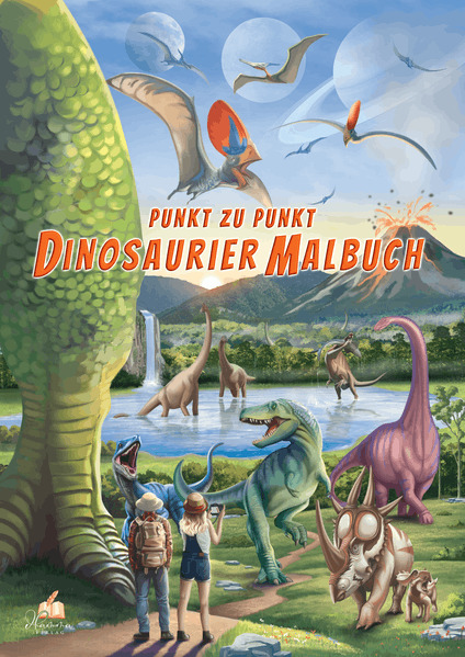 Punkt-zu-Punkt Dinosaurier Malbuch für Kinder von 7-10 Jahren mit 50 authentischen Ausmalbildern