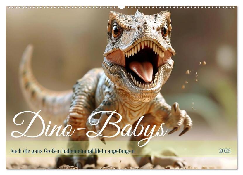 Dino-Babys (Wandkalender 2026 DIN A2 quer) CALVENDO Monatskalender
