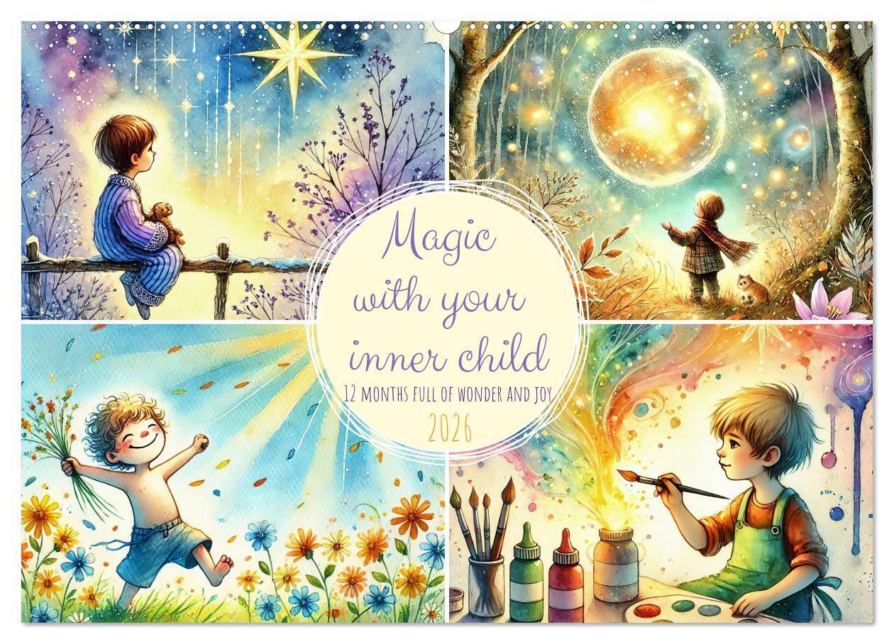 Magic with your inner child - 12 months full of wonder and joy (Wall Calendar 2026 DIN A2 landscape) CALVENDO 12 Month Wall Calendar