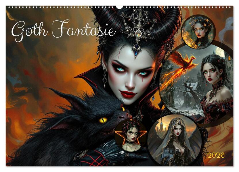Goth Fantasie (Wandkalender 2026 DIN A2 quer) CALVENDO Monatskalender