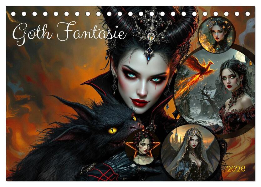Goth Fantasie (Tischkalender 2026 DIN A5 quer) CALVENDO Monatskalender