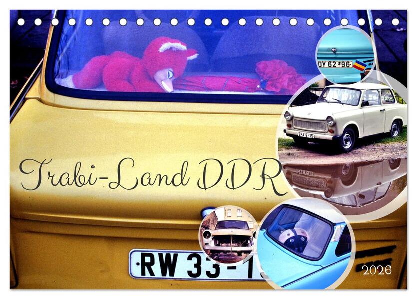 Trabi-Land DDR (Tischkalender 2026 DIN A5 quer) CALVENDO Monatskalender
