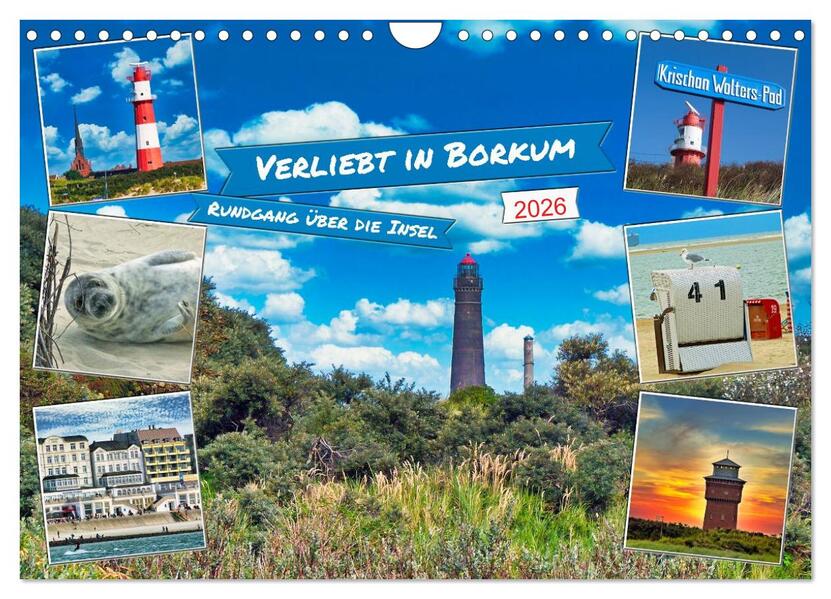 Verliebt in Borkum (Wandkalender 2026 DIN A4 quer) CALVENDO Monatskalender