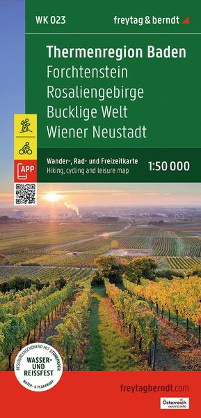 freytag & berndt Wanderkarte WK 023 Thermenregion Baden Forchtenstein - Rosaliengebirge - Bucklige Welt - Wiener Neustadt 1:50.000