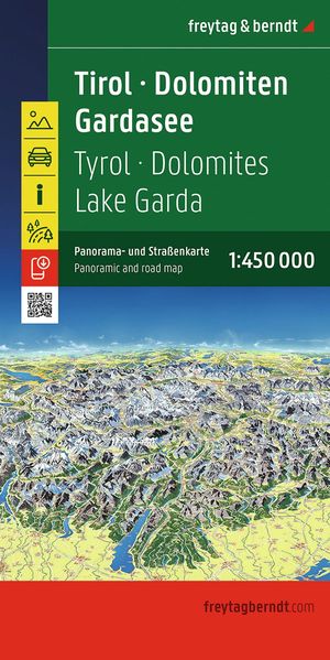 freytag & berndt Straßenkarte Tirol - Dolomiten - Gardasee - Panorama 1:450.000