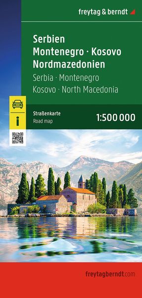 Serbien - Montenegro - Kosovo - Nordmazedonien Straßenkarte 1:500.000 freytag & berndt