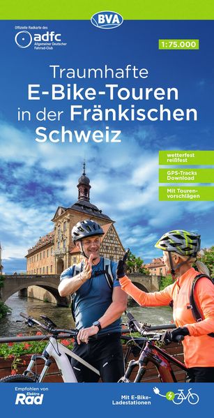 BVA ADFC Regionalkarte Traumhafte E-Bike-Touren in der Fränkischen Schweiz 1:75.000