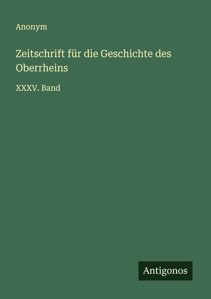 Zeitschrift für die Geschichte des Oberrheins