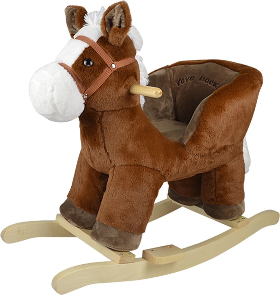 Knorrtoys 40397 - Schaukeltier Benny Horse Plüsch-Schaukelpferd mit Rückenlehne Sitzhöhe ca. 35 cm