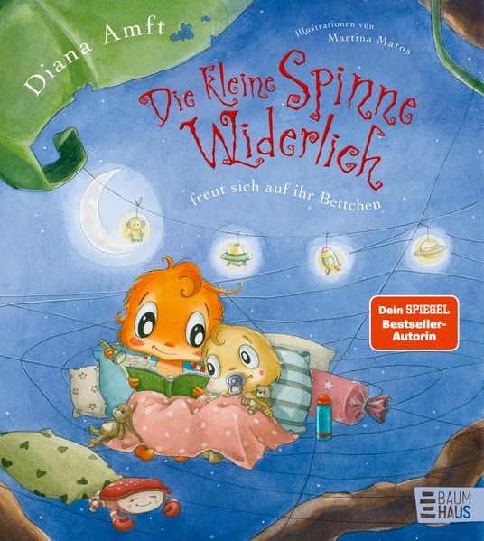 Die kleine Spinne Widerlich freut sich auf ihr Bettchen