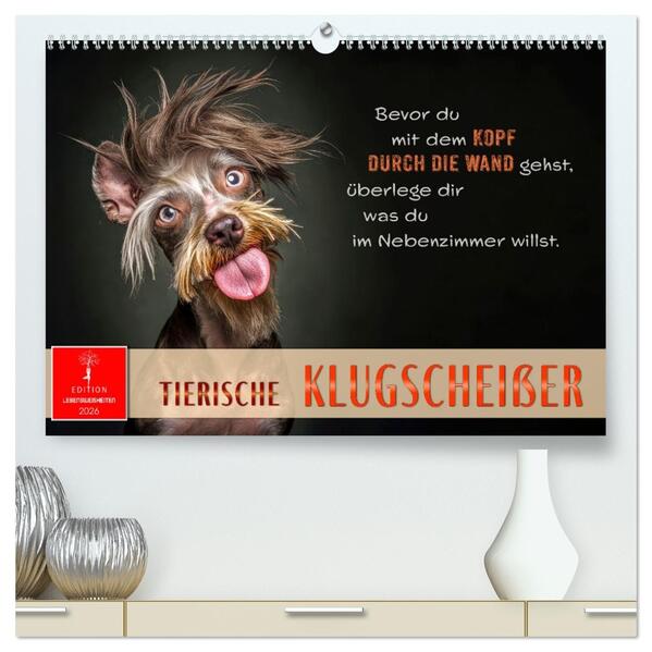 Tierische Klugscheißer (hochwertiger Premium Wandkalender 2026 DIN A2 quer) Kunstdruck in Hochglanz
