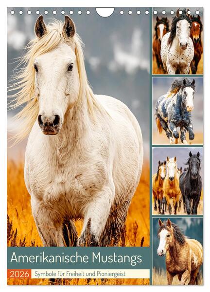 Amerikanische Mustangs. Symbole für Freiheit und Pioniergeis (Wandkalender 2026 DIN A4 hoch) CALVENDO Monatskalender