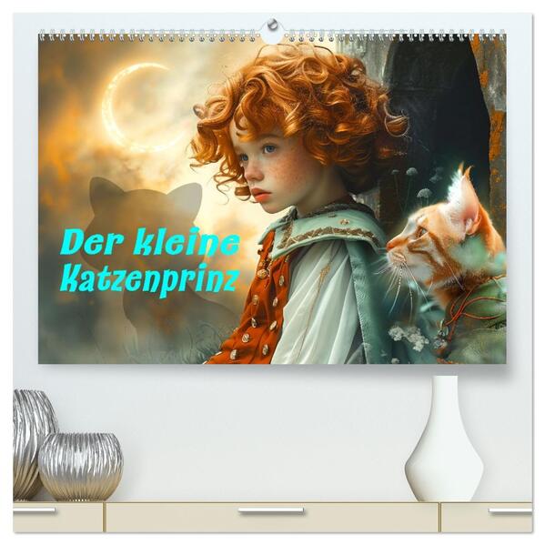 Der kleine Katzenprinz (hochwertiger Premium Wandkalender 2026 DIN A2 quer) Kunstdruck in Hochglanz