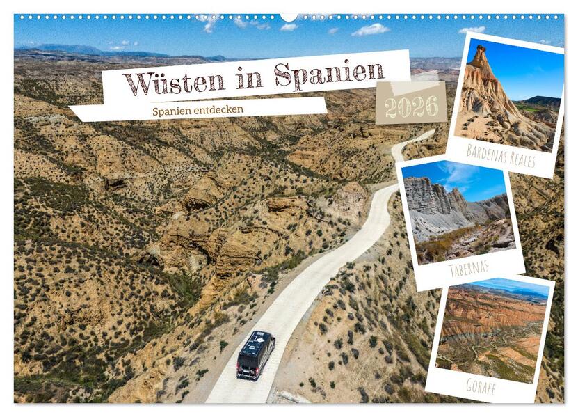 Wüsten in Spanien (Wandkalender 2026 DIN A2 quer) CALVENDO Monatskalender