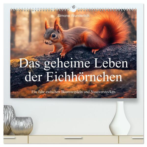 Das geheime Leben der Eichhörnchen - Ein Jahr zwischen Baumwipfeln und Nussverstecken (hochwertiger Premium Wandkalender 2026 DIN A2 quer) Kunstdruck in Hochglanz