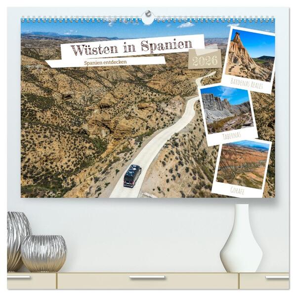 Wüsten in Spanien (hochwertiger Premium Wandkalender 2026 DIN A2 quer) Kunstdruck in Hochglanz