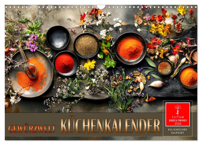Küchenkalender Gewürzwelt (Wandkalender 2026 DIN A3 quer) CALVENDO Monatskalender