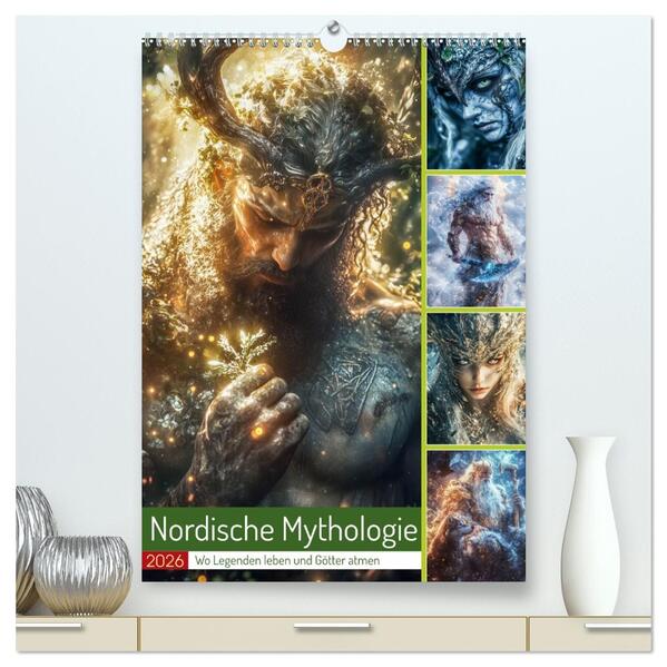 Nordische Mythologie (hochwertiger Premium Wandkalender 2026 DIN A2 hoch) Kunstdruck in Hochglanz
