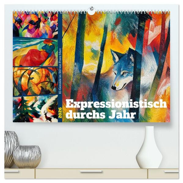 Expressionistisch durchs Jahr (hochwertiger Premium Wandkalender 2026 DIN A2 quer) Kunstdruck in Hochglanz