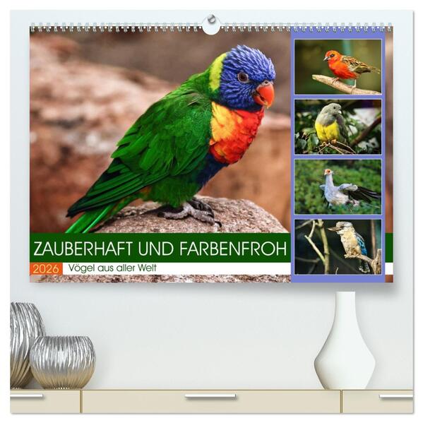 Zauberhaft und farbenfroh (hochwertiger Premium Wandkalender 2026 DIN A2 quer) Kunstdruck in Hochglanz