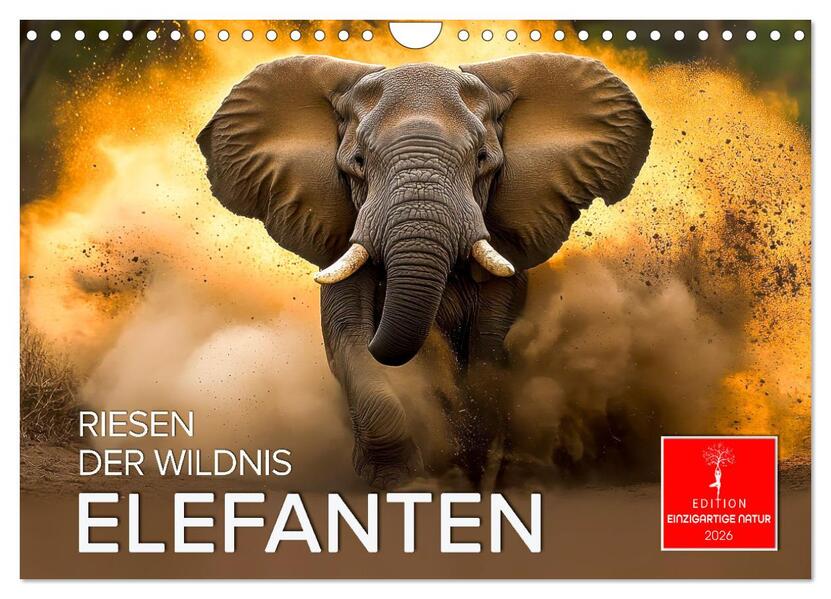 Elefanten - Riesen der Wildnis (Wandkalender 2026 DIN A4 quer) CALVENDO Monatskalender