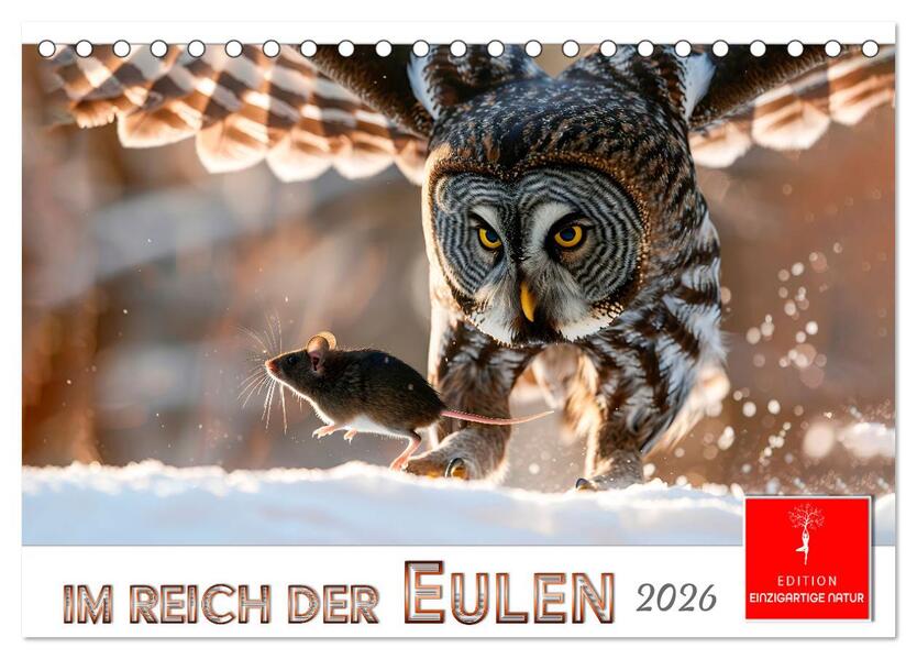 Im Reich der Eulen (Tischkalender 2026 DIN A5 quer) CALVENDO Monatskalender