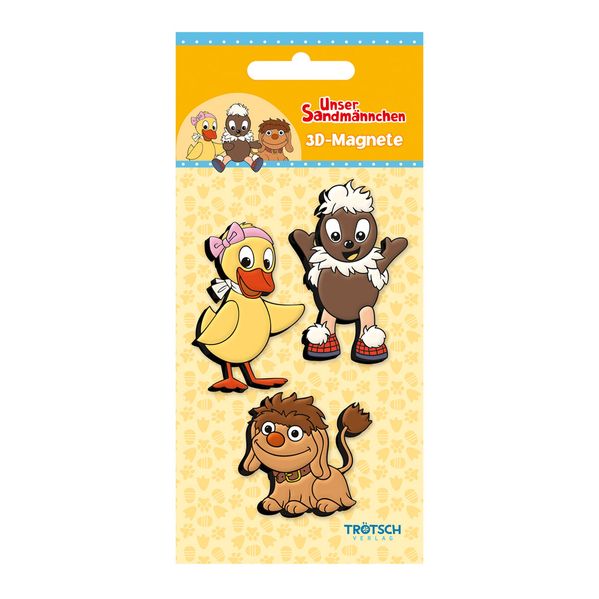 TRÖTSCH - Unser Sandmännchen 3er Set 3D-Magnete Drei Freunde Magnete