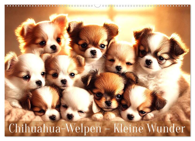 Chihuahua-Welpen - Kleine Wunder (Wandkalender 2026 DIN A2 quer) CALVENDO Monatskalender