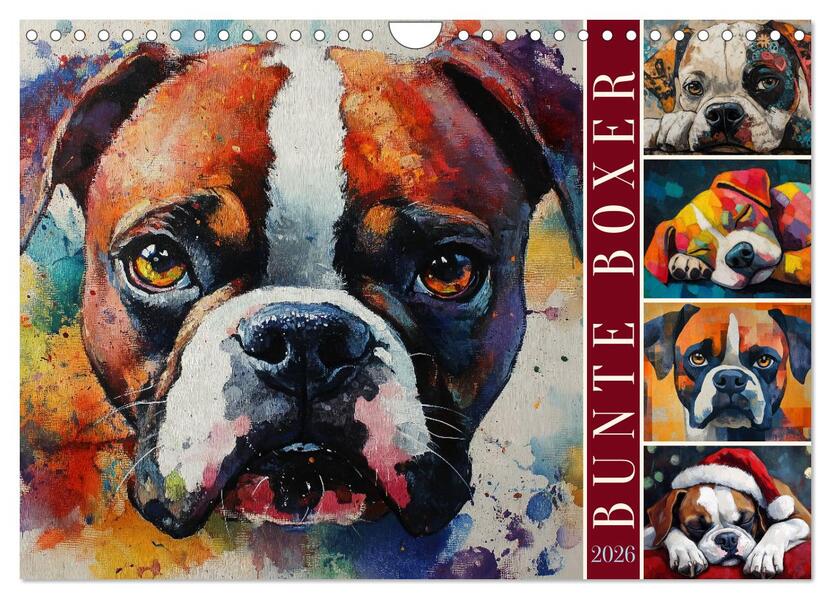 Bunte Boxer (Wandkalender 2026 DIN A4 quer) CALVENDO Monatskalender
