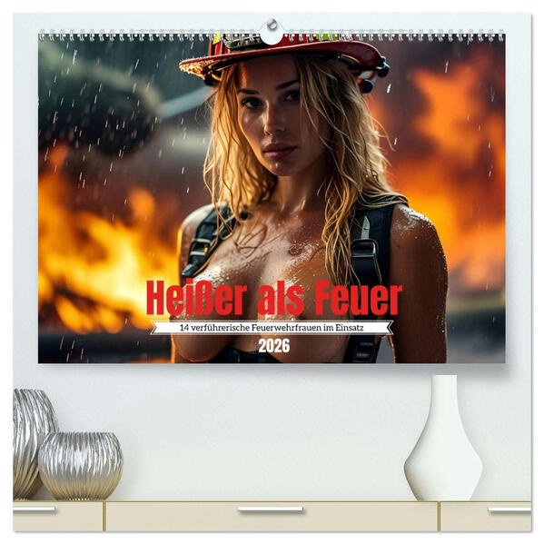 Heißer als Feuer: 14 verführerische Feuerwehrfrauen im Einsatz (hochwertiger Premium Wandkalender 2026 DIN A2 quer) Kunstdruck in Hochglanz