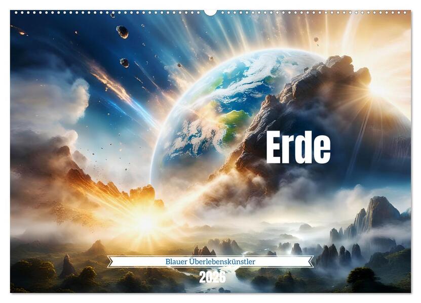 Erde - Blauer Überlebenskünstler (Wandkalender 2026 DIN A2 quer) CALVENDO Monatskalender
