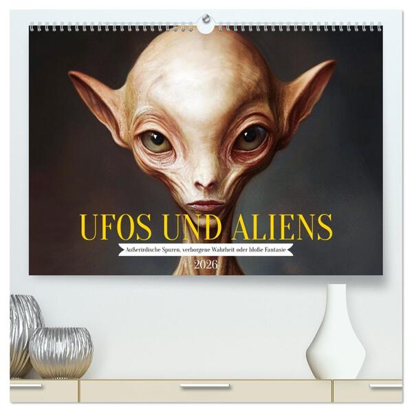UFOs und Aliens - Außerirdische Spuren verborgene Wahrheit oder bloße Fantasie (hochwertiger Premium Wandkalender 2026 DIN A2 quer) Kunstdruck in Hochglanz