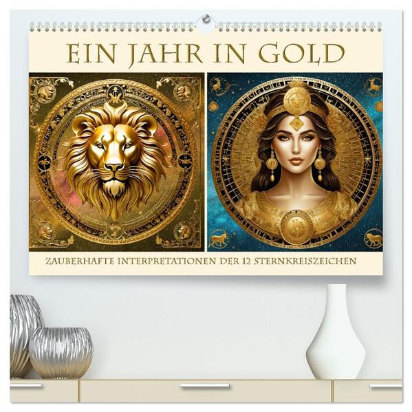 Ein Jahr in Gold (hochwertiger Premium Wandkalender 2026 DIN A2 quer) Kunstdruck in Hochglanz