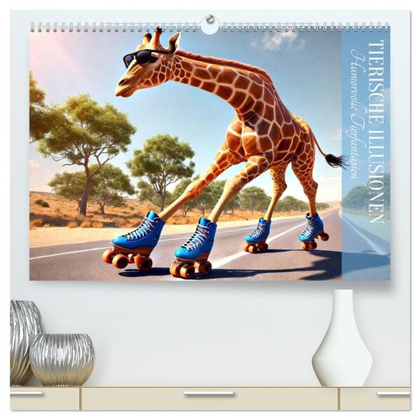 Tierische Illusionen - Humorvolle Tierfantasien (hochwertiger Premium Wandkalender 2026 DIN A2 quer) Kunstdruck in Hochglanz