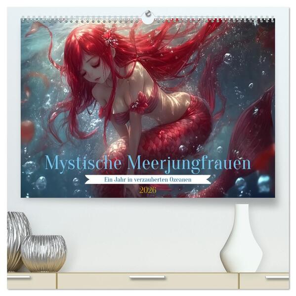 Mystische Meerjungfrauen: Ein Jahr in verzauberten Ozeanen (hochwertiger Premium Wandkalender 2026 DIN A2 quer) Kunstdruck in Hochglanz