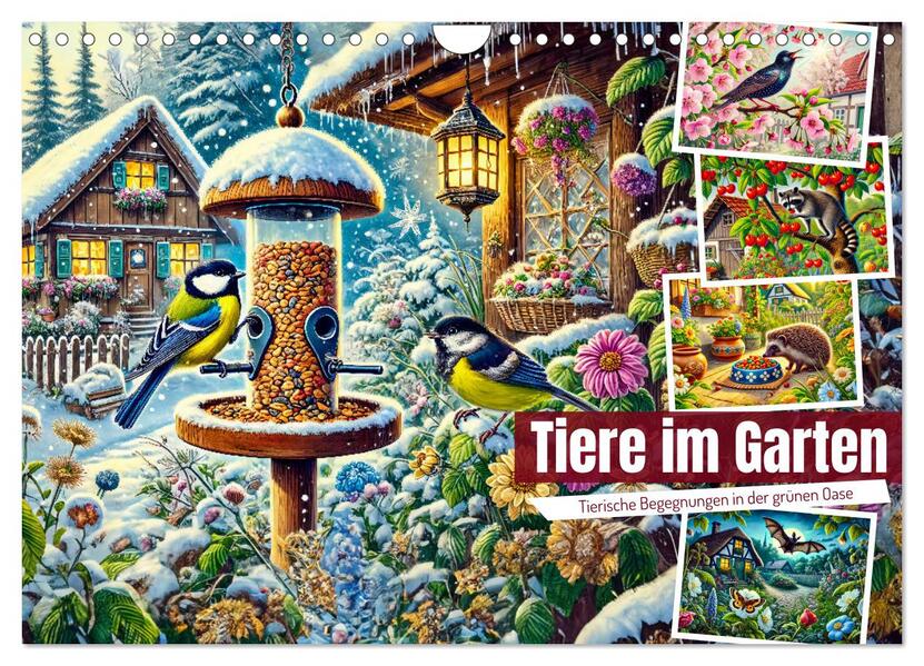 Tiere im Garten - Tierische Begegnungen in der grünen Oase (Wandkalender 2026 DIN A4 quer) CALVENDO Monatskalender