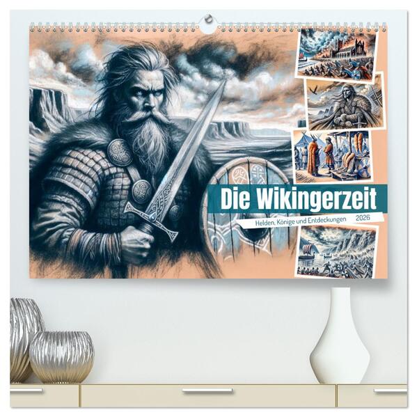 Die Wikingerzeit - Helden Könige und Entdeckungen (hochwertiger Premium Wandkalender 2026 DIN A2 quer) Kunstdruck in Hochglanz