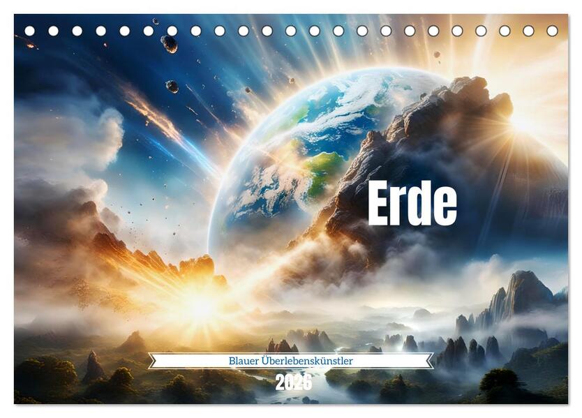 Erde - Blauer Überlebenskünstler (Tischkalender 2026 DIN A5 quer) CALVENDO Monatskalender