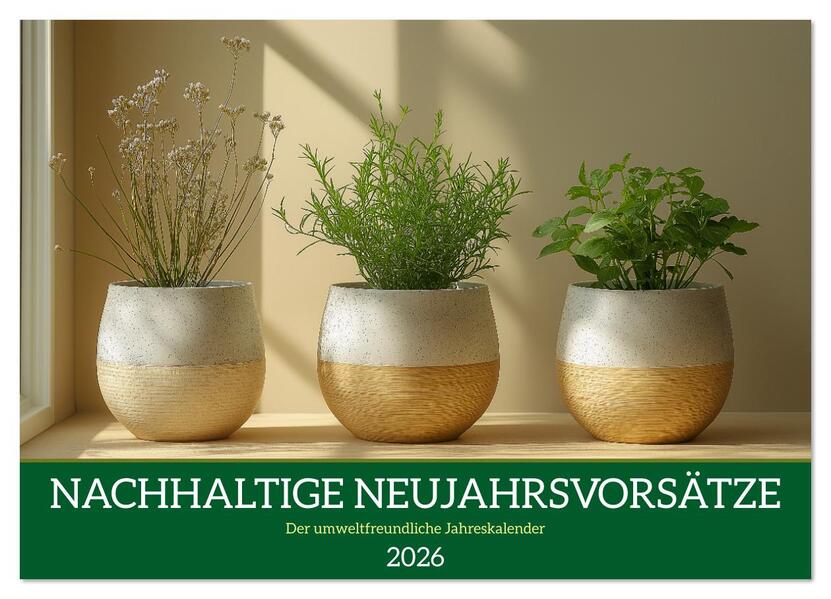 Nachhaltige Neujahrsvorsätze - Der umweltfreundliche Jahreskalender (Wandkalender 2026 DIN A4 quer) CALVENDO Monatskalender