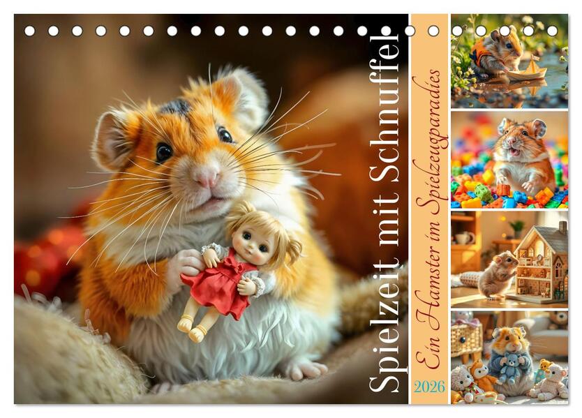 Spielzeit mit Schnuffel - Ein Hamster im Spielzeugparadies (Tischkalender 2026 DIN A5 quer) CALVENDO Monatskalender